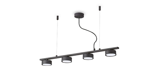 minos-ideal--lux Colgante de techo negro lineal elekam led en descuento