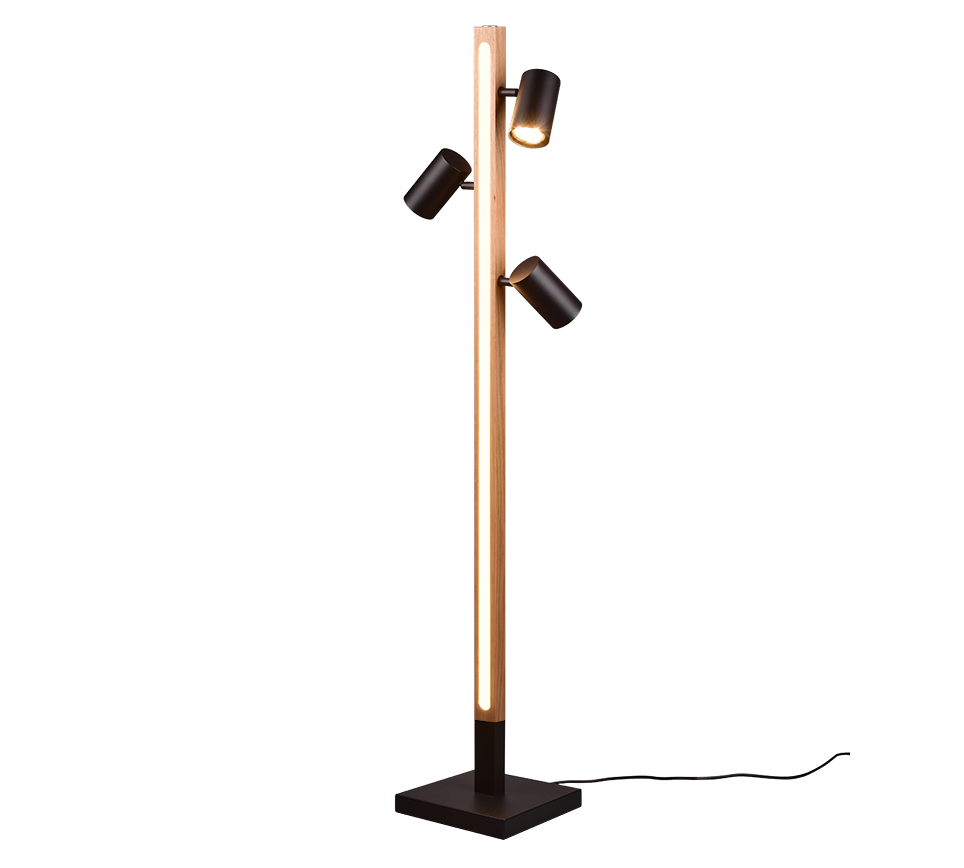 lampara de pie con 3 focos elekam led