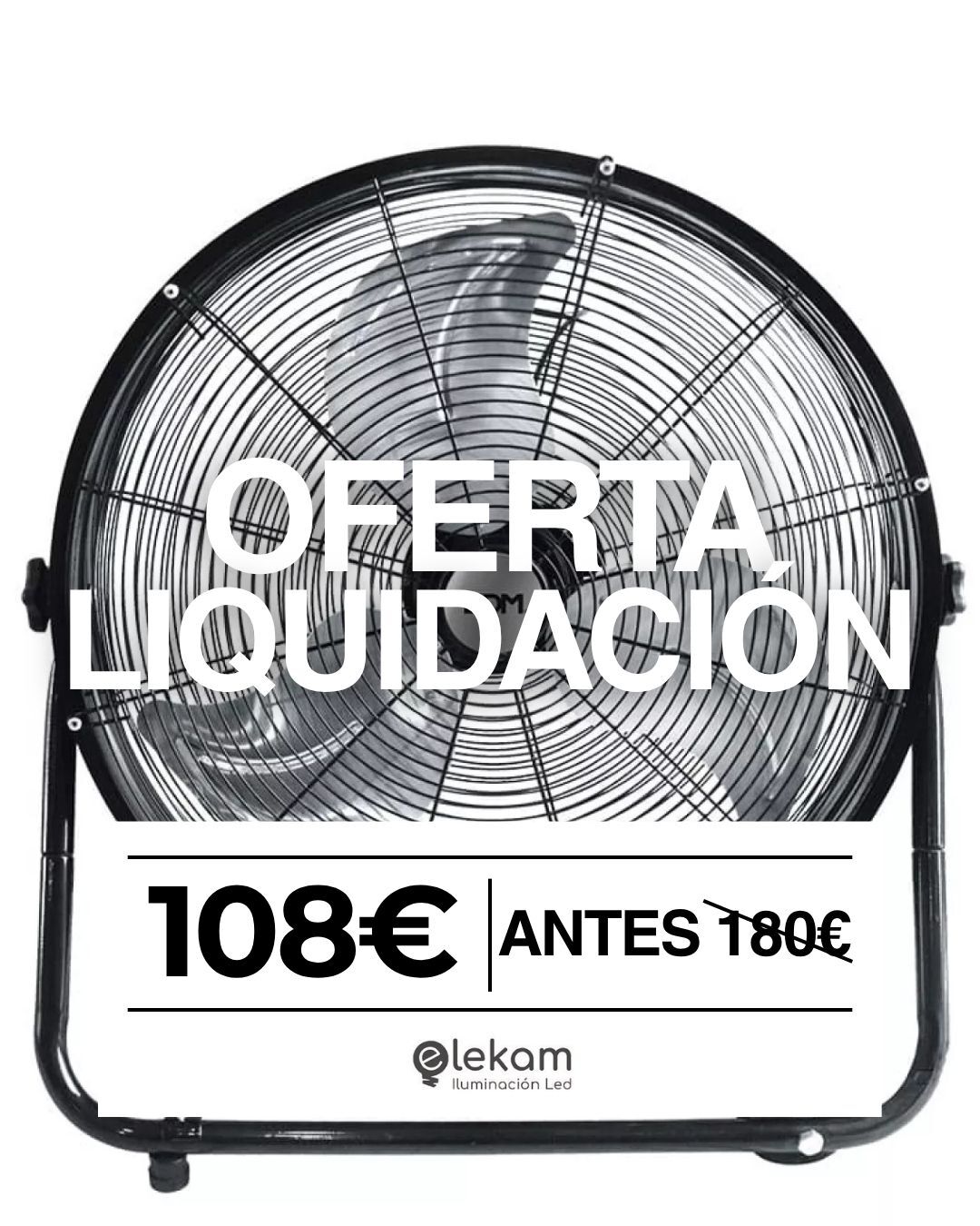 liquidación ventilador de suelo industrial en elekam led 108 euros
